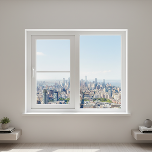 Fenêtre coulissante horizontale moderne à double rail en <span class=keywords><strong>PVC</strong></span>, isolante et économe en énergie, avec verre trempé dépoli, sur mesure pour rénovation - Product Image 3