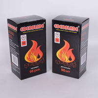 Lot de 96 charbons à chicha modernes et durables à combustion lente, parfum noix de coco, avec boîte cadeau, pour usage en bar
