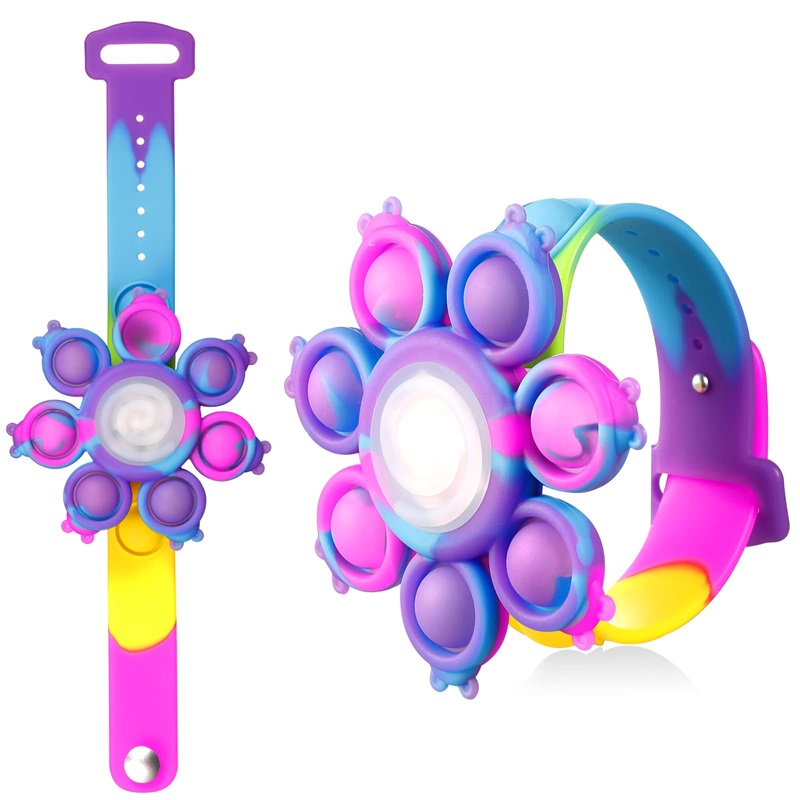 Светодиодная подсветка, носимая пузырьковая игрушка для снятия стресса, сенсорный браслет, поп-фиджет, светящиеся браслеты, Спиннеры, браслет