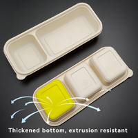Boîte à lunch jetable carrée en plastique PP personnalisable, biodégradable, respectueuse de l'environnement, adaptée au micro-ondes, en amidon de maïs