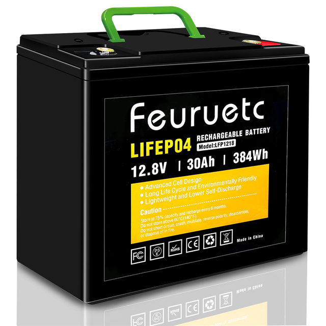 Rechargeable Lithium Battery Portable Power Station Outdoor Waterproof 2000 Times Deep Cycle 12V 30Ah Lifepo4 Battery Cell