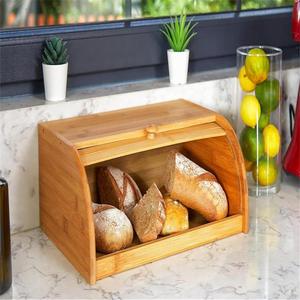 Boîte à pain en bambou Kayaha 15,1x11x6,9 pouces avec couvercle roulant pour comptoir de cuisine, pour ranger le pain, les toasts et les pâtisseries - Product Image 5