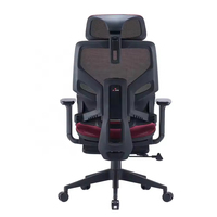 Chaise de bureau pivotante exécutive 2024 rouge à dossier haut avec accoudoirs 4D, design moderne, ergonomique, en maille, avec repose-pieds, pour bureau à domicile, cinq étoiles