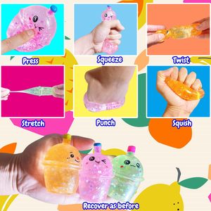 ของเล่นบีบมือรูปแก้วชานมสำหรับเด็กและผู้ใหญ่ ของเล่นบีบคลายเครียด รางวัลในห้องเรียน ของชำร่วยงานปาร์ตี้ ของเล่นบีบ TPR คืนรูปช้า - Product Image 5