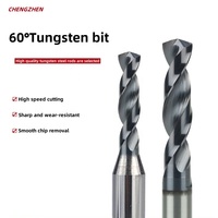 Forets de centrage en carbure monobloc en acier au tungstène 1,0-2,0 mm HRC60, 2 cannelures, haute précision, revêtement nano, conformes RoHS