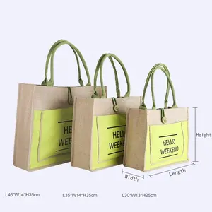 Tas jinjing kanvas ramah lingkungan katun kustom dengan logo kemasan katun promosi tas belanja dapat dipakai ulang tas rami
