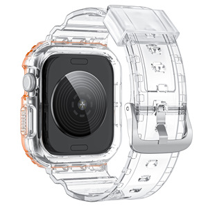 TPU Clear Glacier Strap Étui de protection antichoc anti-chute pour <span class=keywords><strong>Apple</strong></span> <span class=keywords><strong>Watch</strong></span> 10 42mm 46mm <span class=keywords><strong>Transparent</strong></span> Case <span class=keywords><strong>Bracelet</strong></span> Wrist Band - Product Image 2