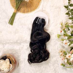 Extensions de cheveux naturels indiens bruts doublement étirés, mèches de cheveux vierges noirs pour femmes, pour coiffure et beauté en salon - Product Image 3
