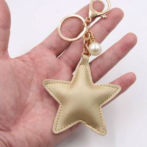 Porte-clés en cuir PU en forme d'étoile, coloré, pendentif portable, cadeau promotionnel, breloque de sac élégante, mignonne, durable et jolie - Product Image 3