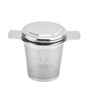ที่กรองชาสแตนเลส304แบบมีด้ามจับสองชั้นที่กรองชาแบบตาข่ายหลวม - Product Image 1