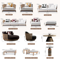 Ensemble de mobilier de salon d'extérieur sur mesure OEM/ODM pour projets hôteliers, villas, terrasses, centres de villégiature : canapé rond, table basse et canapé sectionnel