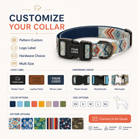 Ensemble collier et laisse pour chien 100% nylon, motif patte de dessin animé, doublure respirante et douce, tailles S-M-L, impression personnalisable, marque privée, accessoire pour chiot