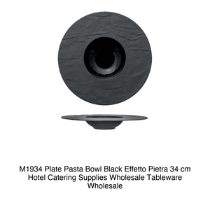 Bol à pâtes noir 34 cm, intérieur 15,5 cm, effet pierre M1934 - Product Image 2