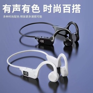 X7 Bone Conduction <b>Bluetooth</b> Earphone MP3 Card Slot Digital Display Hang Ear Noise Reduction Sports Running - Product Image 3