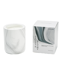 Pot de bougie de soja parfumé en marbre luxueux avec logo personnalisé à 3 mèches pour les bars Diwali Ramadan et les célébrations de la fête des pères