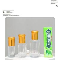 Flacon de parfum en verre transparent - Contenant à visser avec bouchon doré et compte-gouttes en verre pour le stockage d'huiles essentielles et de parfums
