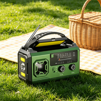 Radio Meteorológica AM/FM con Manivela Solar, Linterna, Batería de 20000mAh, Salida de 5V2A, 38 Horas de Reproducción, Fuente de Alimentación Portátil