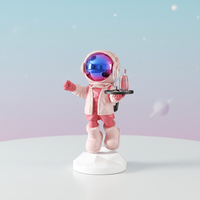 Statue d'astronaute Art déco moderne en résine, artisanat durable, décoration de maison, sculpture de bureau, cadeaux de remise de diplôme, porte-stylos