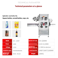 Machine d'étiquetage de manchon de ticker carré automatique électrique en gros direct pour bouteilles PET canettes bois papier PLC moteur 1 an