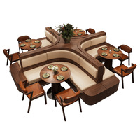 Ensemble table et chaises de style rétro multifonctionnel pour restaurant occidental, établissement de restauration, hôtel, plateau de table en quartz