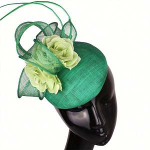Luxury Bride Fascinator Linen New Hemp Ladies Fashion Sinamay Fascinator <b>Hat</b> - Product Image 5