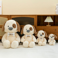 Peluche chien mignon, chiot étonné avec os, coussin en peluche chien Kawaii pour filles, cadeau, vente en gros