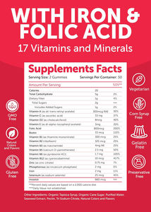 Gomitas de Vitaminas Prenatales Sin Azúcar Oem, Gomitas Multivitamínicas para el <span class=keywords><strong>Embarazo</strong></span> con Hierro y Ácido Fólico para Mujeres - Product Image 2