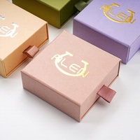 Boîte à bijoux 2026 tendance en carton rectangulaire avec fermeture magnétique, pour collier, emballage cadeau, avec tiroir et éponge en velours