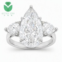 Bague de mariage classique pour femme Betterstar en or blanc 18 carats, diamant de laboratoire taille poire couleur D VVS certifié IGI, personnalisable
