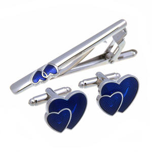 卸売 ハート型 エレガント カフスボタン ネクタイピン カスタム メンズスーツ シャツ ファッションアクセサリー ネクタイピン 結婚式 タキシード トレンドジュエリー - Product Image 1