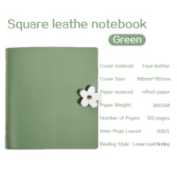Carnet à spirales de haute qualité, mignon, en cuir personnalisé avec boucle, agenda étudiant à feuilles mobiles, 120 feuilles, design épaissi, logo personnalisé pour