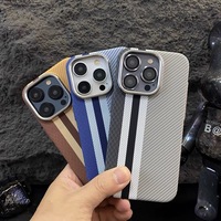 Fundas para iPhone 16 15 14 13 12 Pro Max, Diseño de Fibra de Carbono Kevlar, Carcasa Rígida Magnética, Protección Contra Impactos
