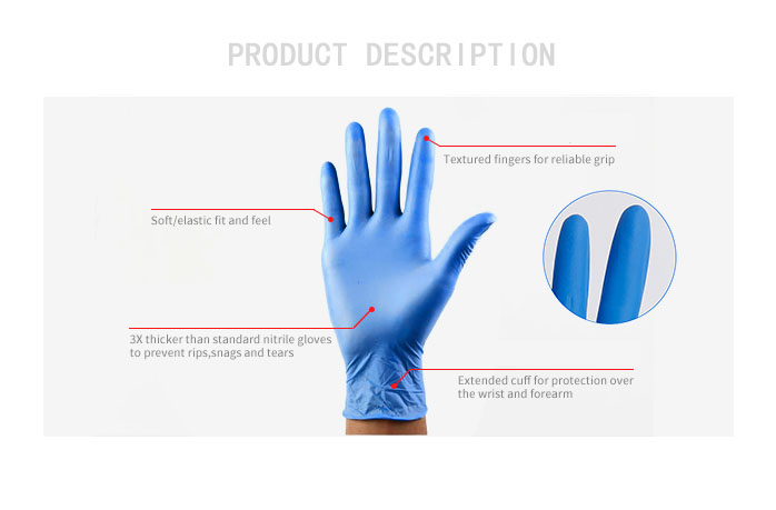 Disposable Nitrile Butadiene Rubber Gloves AQL1.5 AQL2.5