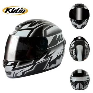 Kylin ECE 22,06/DOT Aprobado Adulto Casco de motocicleta de cara completa con visera Material ABS Fábrica Casco personalizado