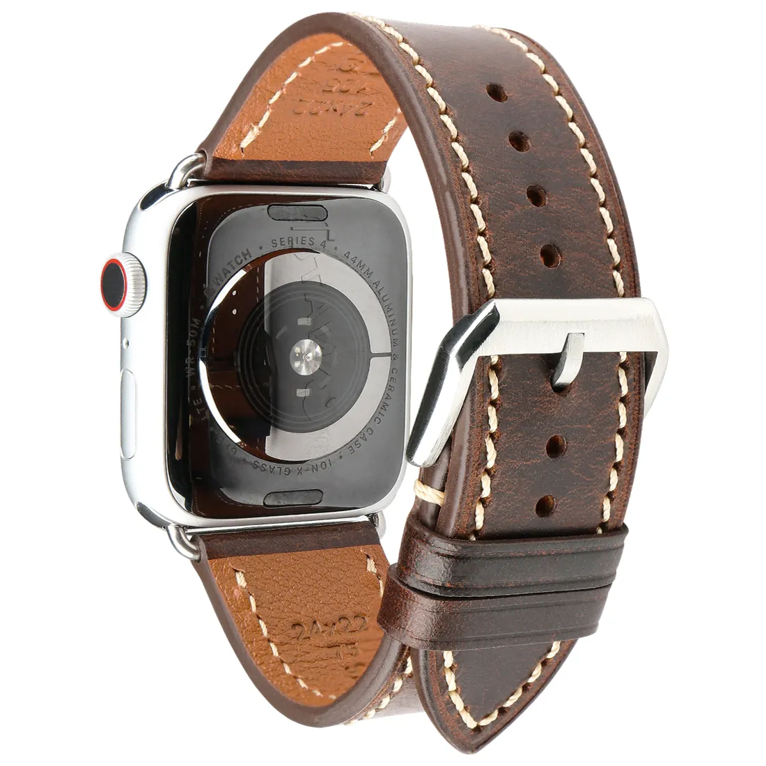 Small MOQ Men Woman Cow Leather Watch Straps for Apple Watch iWatch Strap Band 44 40 42 38mm Brown Smart Watch Leather Strap