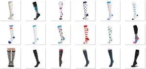 Спортивные Компрессионные носки для женщин и мужчин, многоцветные эластичные велосипедные носки для бега