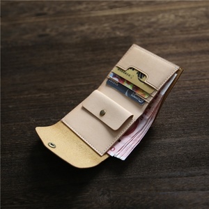 Casual Vegetable Tanned Leather Top Layer Cowhide Short Wallet Genuine Leather Simple Portable Japanese Style Buckle Wallet - Product Image 4