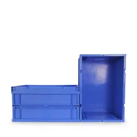 Caisse en plastique bas prix gros logistique chiffre d'affaires boîte caisse pliable empilable caisse avec couvercle
