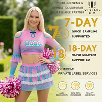 Uniforme de Porristas con Degradado Ombre, Sublimación Personalizada, Venta al Por Mayor Directa de Fábrica, Muestra Gratuita, Pedido por Equipo, OEM, ODM