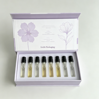 Boîte d'emballage de luxe pour kit d'échantillons de parfum 2 ML, avec logo personnalisé, couvercle magnétique et insert en EVA