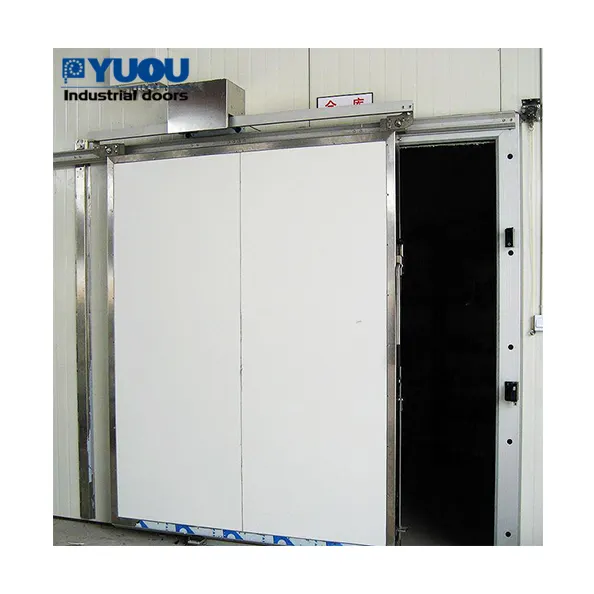 High performance overhead Aesthetic Exterior Lightweight Automatic Insulated Warehouse Sliding cold storage door