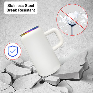Gobelet de voyage 16 oz Rainbow Power Coated à double paroi isolé sous vide en acier inoxydable avec poignée pour laser, 25 pièces - Product Image 6