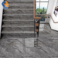 Carrelage de sol pour escalier en céramique polie antidérapante de 470x1200 mm, aspect marbre vert, carrelage pour escalier de maison, marches pour escaliers