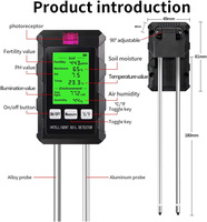 Détecteur de sol de précision 6-en-1 2026 : Moniteur de température, d'humidité, de pH et de luminosité du soleil, capteur de fertilité pour serre, pH-mètre pour sol