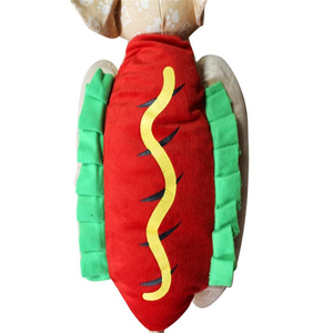 Divertida mascota Halloween hamburguesa invierno perro caliente en forma cómodo disfraz de perro mascota - Product Image 4