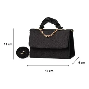 Bolso Bandolera Negro Brillante para Mujer, Marca Fana, Cierre de Cremallera, Elegante y Moderno, para Todas las Temporadas - Product Image 3