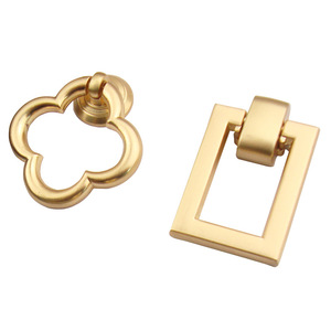 Modern Simple Cabinet Handle Zinc Alloy Brushed Gold Rectangle Drawer <b>Knob</b> Minimalist Design - Product Image 2