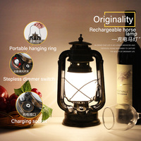 Lampe de table LED rétro rechargeable, 3 modes d'éclairage, lumière d'ambiance vintage de bureau, lanternes portables, lampe de camping suspendue