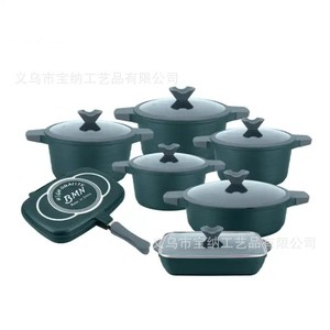 Bmn Non-Stick Cookware Set 14Pcs Aluminum <b>Pot</b> <b>Soup</b> <b>Pot</b> Baking Pan Fish <b>Pot</b> Oven Safe - Product Image 5
