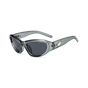 Kacamata hitam vintage gaya mode Y2K kacamata desainer logo kustom kacamata wanita Harga Murah pabrik